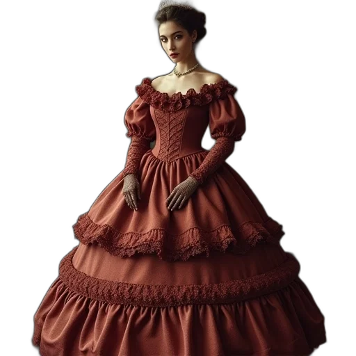 dress, photorealistic, 3d render, oil painting, concept art, victorian, fashion, dinner transparent PNG cut-out