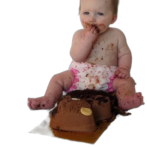 food, baby, chocolate, all, over, their, face, diaper transparent PNG cut-out