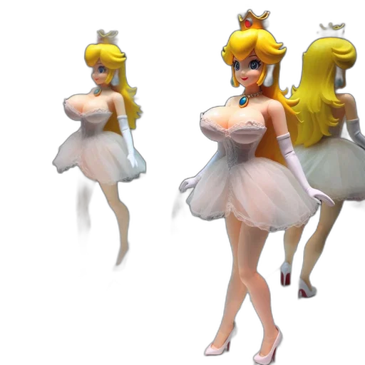 dress, crown, 3d render, concept art, pixel art, fantasy art, monochrome, display transparent PNG cut-out