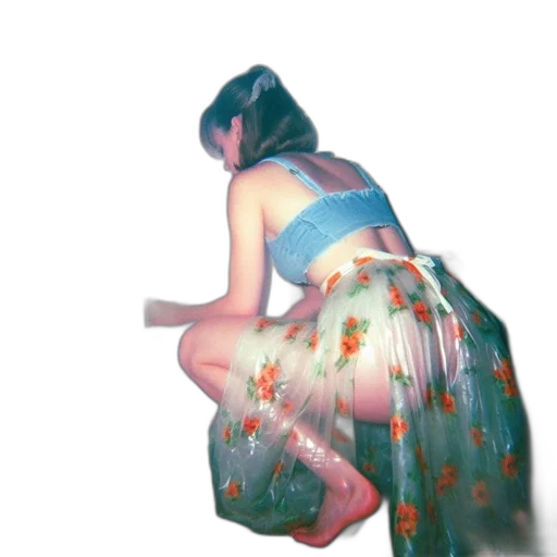 dress, umbrella, flower, robot, vaporwave, 3d render, photorealistic, concept art transparent PNG cut-out