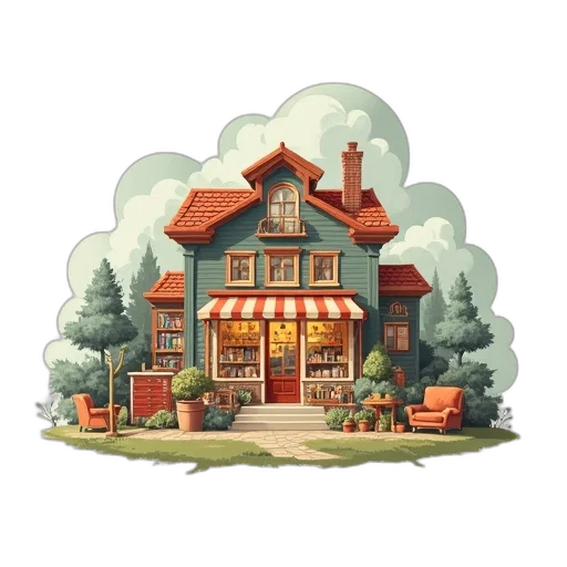 furniture, building, concept art, 3d render transparent PNG cut-out