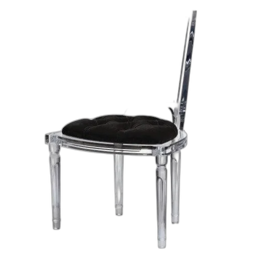 furniture, staff, 3d render, modern, transparent, acrylic, chair, black transparent PNG cut-out