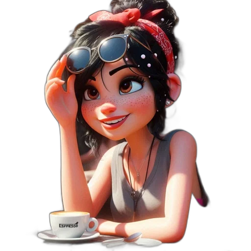 jewelry, staff, face, hat, cartoon, 3d render, concept art, anime transparent PNG cut-out