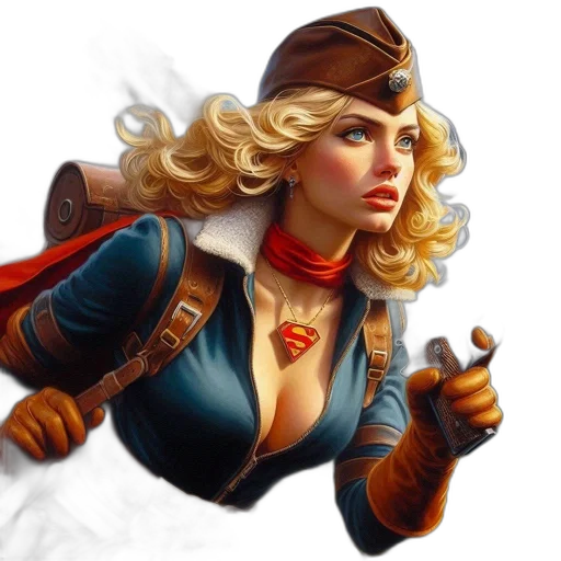 fantasy art, comic book art, concept art, pixel art, woman, blonde, hair, wearing transparent PNG cut-out