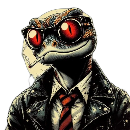 mask, jacket, robot, animal, comic book art, concept art, cartoon, cyberpunk transparent PNG cut-out