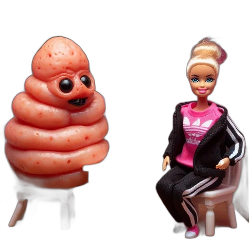 food, furniture, 3d render, concept art, anthropomorphic, orange, creature, barbie transparent PNG cut-out