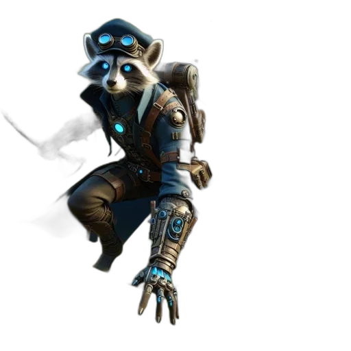 robot, staff, creature, mask, concept art, 3d render, fantasy art, cyberpunk transparent PNG cut-out