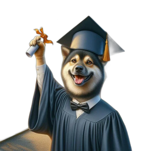 staff, animal, hat, 3d render, photorealistic, concept art, oil painting, shiba transparent PNG cut-out