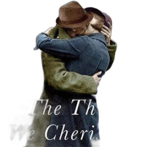 hat, things, cherished, novel, featuring, couple, embracing, train transparent PNG cut-out