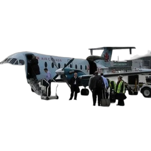staff, 3d render, concept art, photorealistic, passengers, disembark, air, canada transparent PNG cut-out