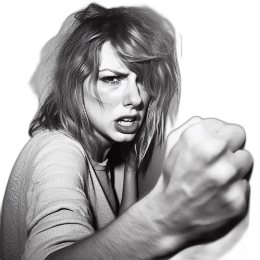 face, weapon, hair, photorealistic, pencil sketch, comic book art, concept art, starkly transparent PNG cut-out