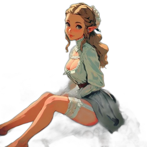 dress, staff, concept art, fantasy art, pixel art, anime, snow, fog transparent PNG cut-out