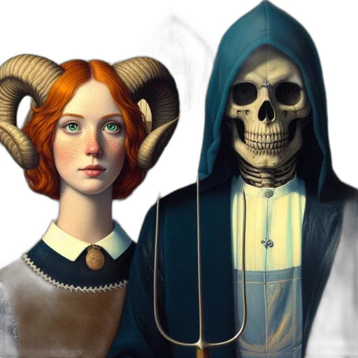 concept art, fantasy art, 3d render, pixel art, eerie, scene, presents, woman transparent PNG cut-out