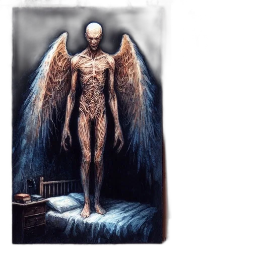 robot, creature, concept art, fantasy art, photorealistic, comic book art, anthropomorphic, winged transparent PNG cut-out