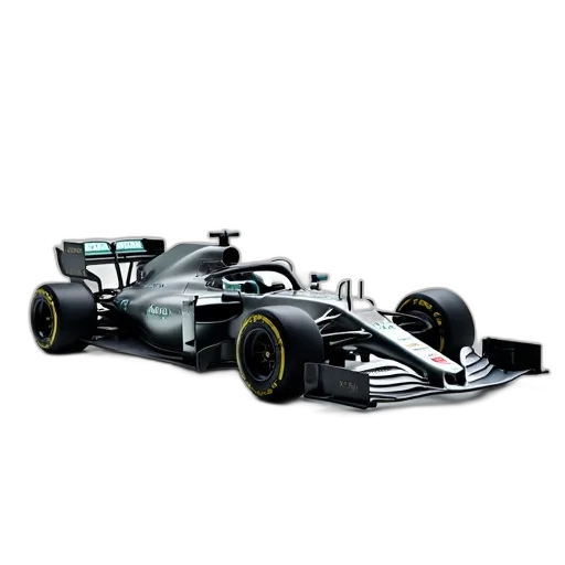 car, 3d render, sleek, modern, formula, race, silver, black transparent PNG cut-out
