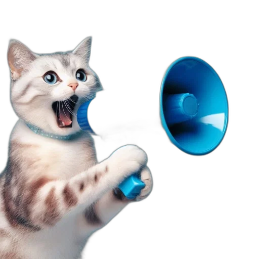 animal, staff, weapon, excited, cat, light, gray, white transparent PNG cut-out