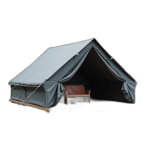 umbrella, 3d render, gray, basecamp, retreat, tent, laid, out transparent PNG cut-out