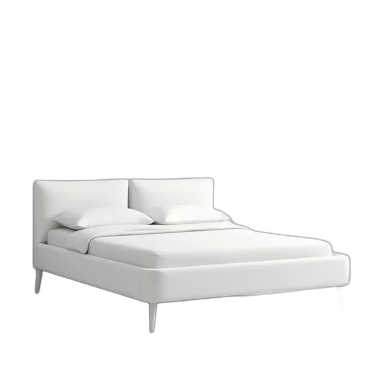furniture, 3d render, photorealistic, concept art, monochrome, white, minimalist, bed transparent PNG cut-out