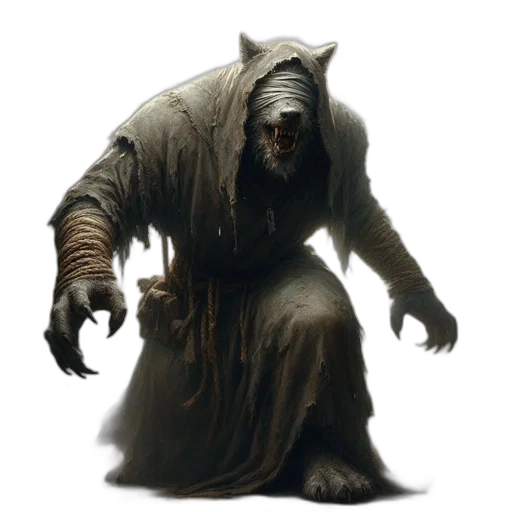 creature, mask, staff, animal, concept art, fantasy art, photorealistic, 3d render transparent PNG cut-out
