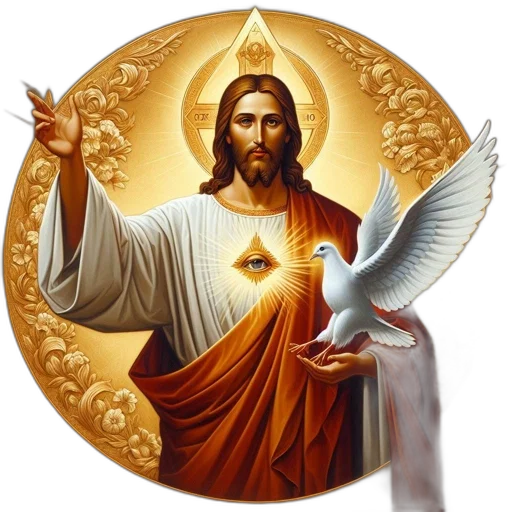 photorealistic, image, displays, jesus, christ, seated, flowing, hair transparent PNG cut-out