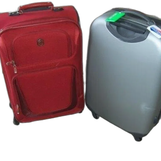 robot, red, suitcase, green transparent PNG cut-out