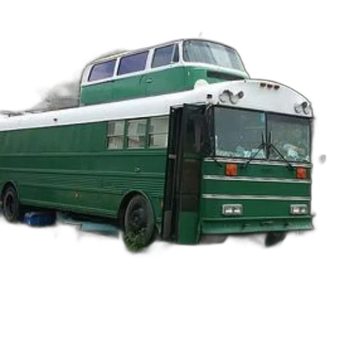 car, 3d render, concept art, photorealistic, green, bus, smaller, top transparent PNG cut-out