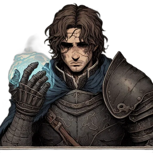 face, sword, mask, staff, fantasy art, concept art, comic book art, pixel art transparent PNG cut-out