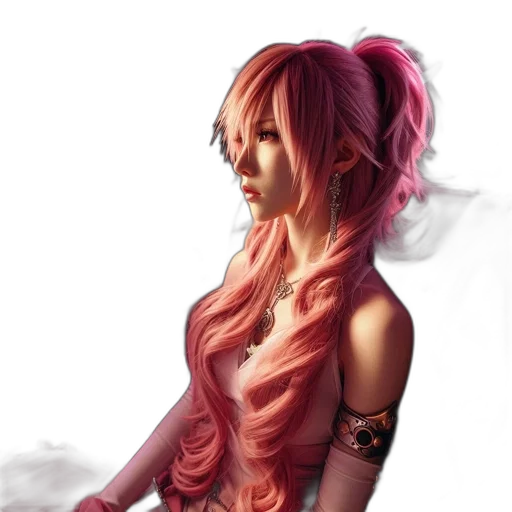 dress, dragon, hair, fantasy art, photorealistic, concept art, anime, red transparent PNG cut-out