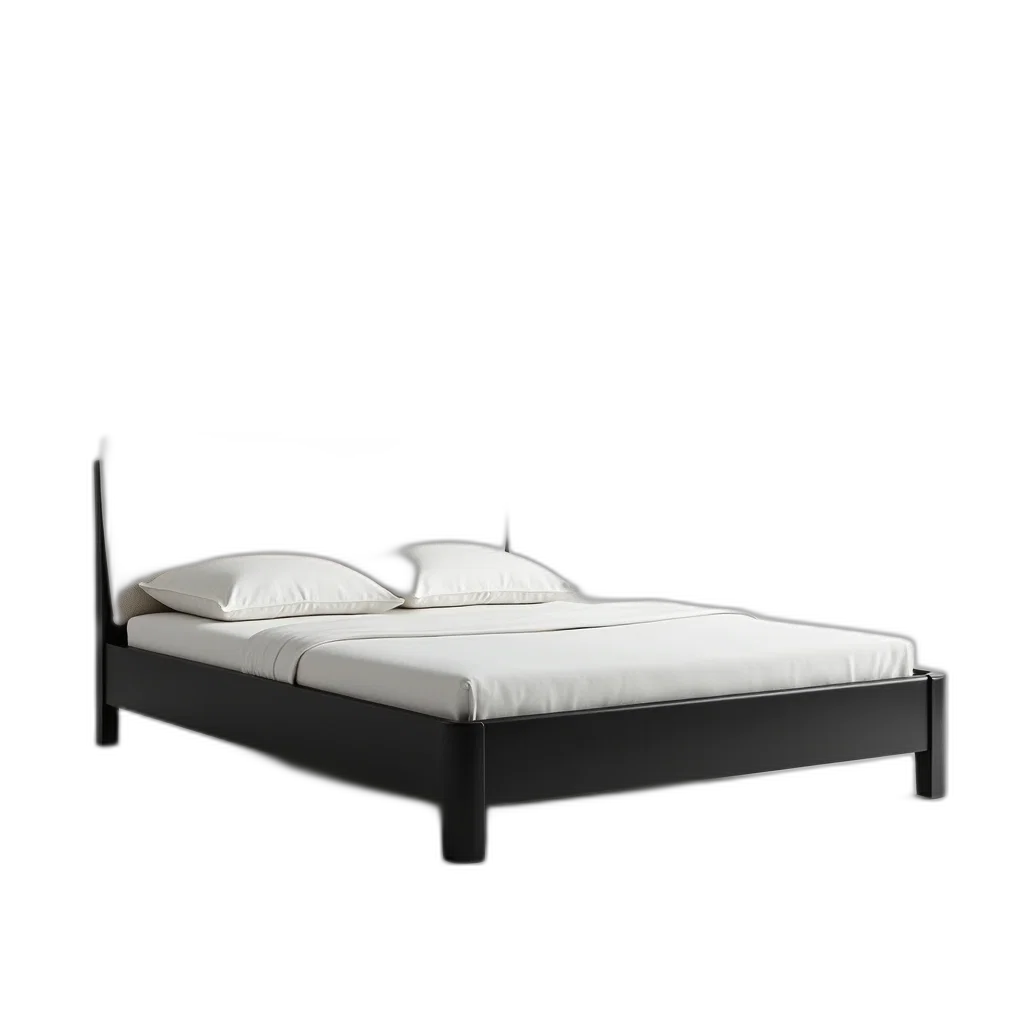 furniture, 3d render, photorealistic, concept art, monochrome, modern, minimalist, bed transparent PNG cut-out