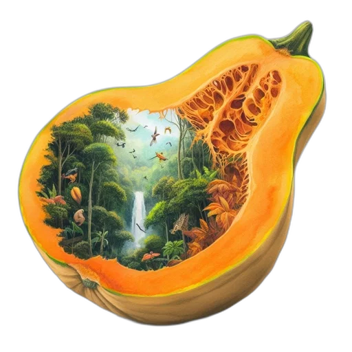food, animal, photorealistic, concept art, oil painting, fantasy art, forest, artistic transparent PNG cut-out