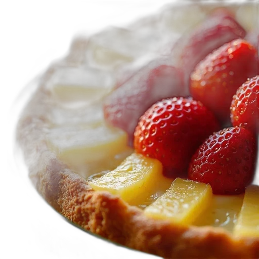 food, crown, photorealistic, close-up, view, dessert, golden-brown, crust transparent PNG cut-out