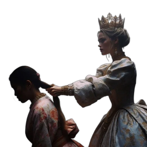 crown, staff, jewelry, dress, concept art, oil painting, photorealistic, fantasy art transparent PNG cut-out