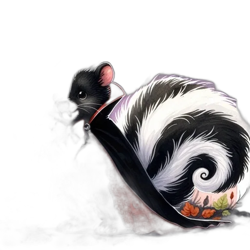 animal, creature, watercolor, concept art, fantasy art, photorealistic, monochrome, dressed-up transparent PNG cut-out