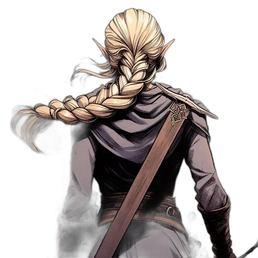 staff, sword, hair, weapon, concept art, fantasy art, comic book art, pixel art transparent PNG cut-out