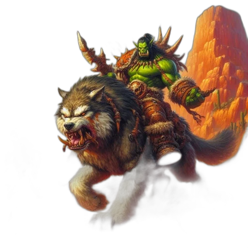 dragon, creature, concept art, fantasy art, photorealistic, armored, orc, astride transparent PNG cut-out