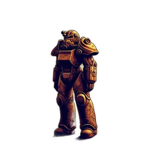 robot, weapon, jacket, staff, concept art, 3d render, pixel art, fantasy art transparent PNG cut-out