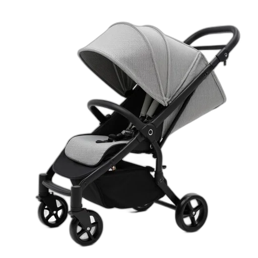 modern, stroller, sleek, design, featuring, two, seats, gray transparent PNG cut-out