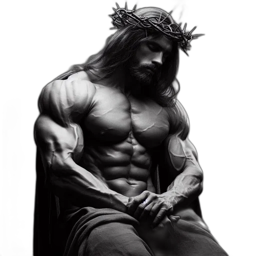 photorealistic, concept art, fantasy art, comic book art, muscular, man, beard, thorn transparent PNG cut-out