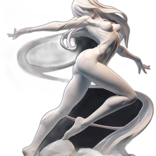 dress, creature, hair, dragon, concept art, fantasy art, comic book art, 3d render transparent PNG cut-out