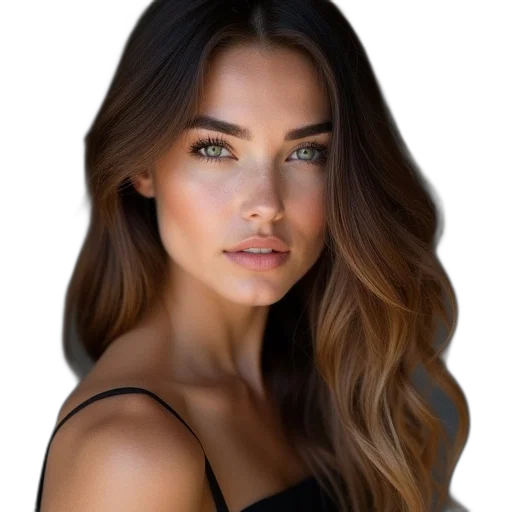 hair, face, dress, crown transparent PNG cut-out