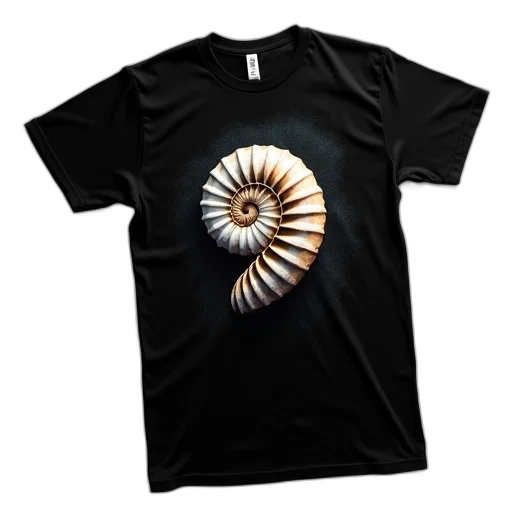 hair, 3d render, outer space, black, t-shirt, graphic, nautilus, shell transparent PNG cut-out