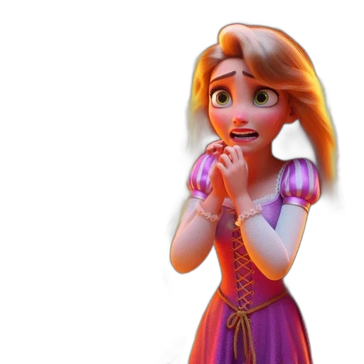 dress, face, 3d render, concept art, cartoon, photorealistic, snow, frightened transparent PNG cut-out