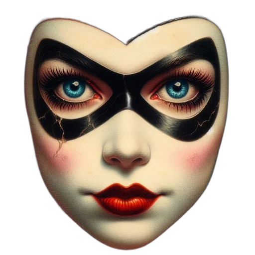 mask, face, jewelry, comic book art, photorealistic, fantasy art, 3d render, woman transparent PNG cut-out