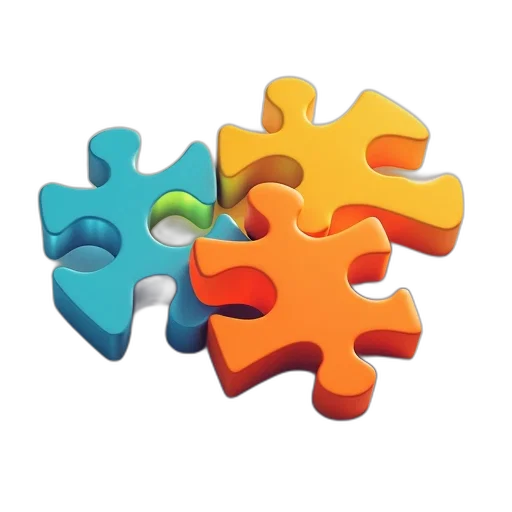 3d render, colorful, puzzle, piece transparent PNG cut-out