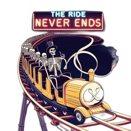 shoes, concept art, comic book art, pixel art, cartoon, surreal, rollercoaster, features transparent PNG cut-out