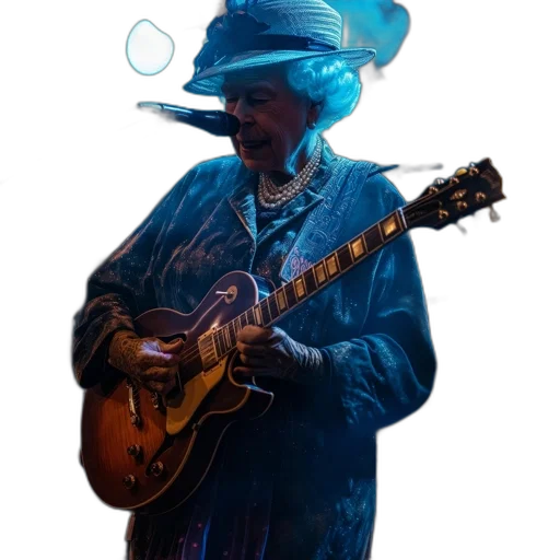 hat, crown, jewelry, jacket, photorealistic, concept art, blue, musician transparent PNG cut-out