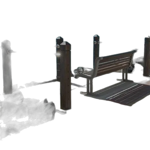 furniture, jewelry, weapon, 3d render, concept art, wooden, bench, metal transparent PNG cut-out