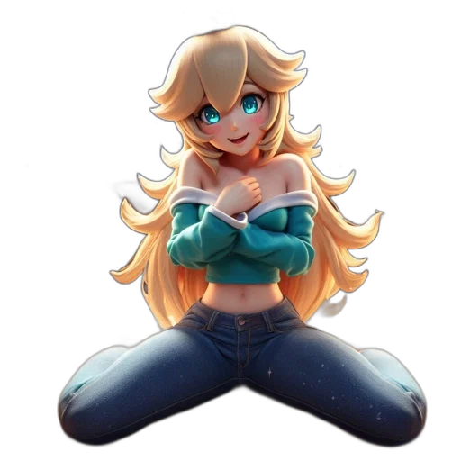 dress, flower, staff, hair, anime, pixel art, watercolor, concept art transparent PNG cut-out