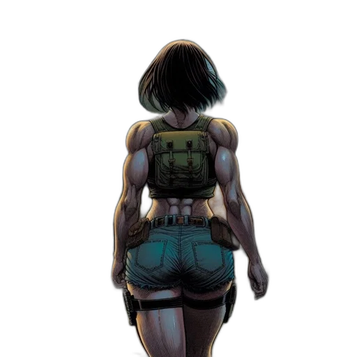 dress, jacket, robot, weapon, concept art, comic book art, cyberpunk, fantasy art transparent PNG cut-out