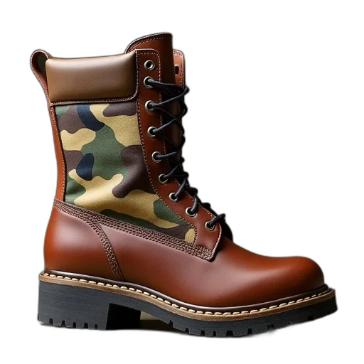 shoes, photorealistic, 3d render, brown transparent PNG cut-out